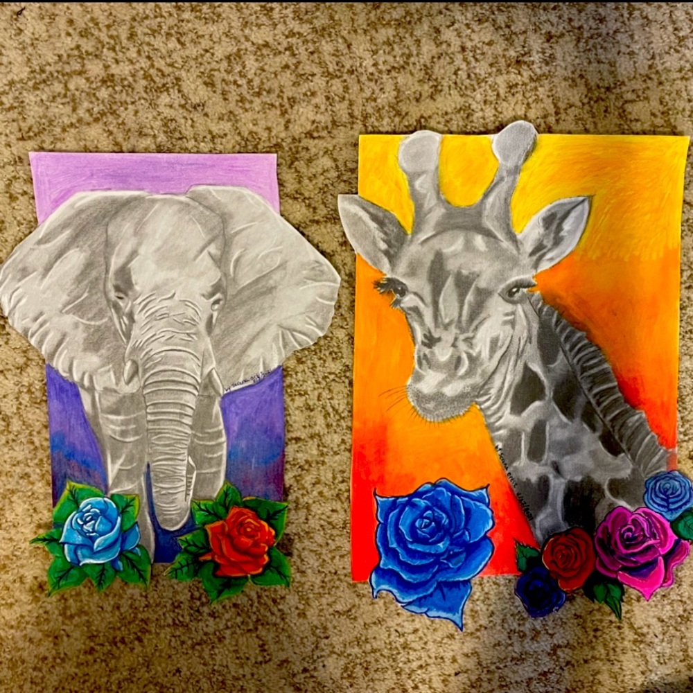 Iam selling my animals art work that drew. I love drawings animals .